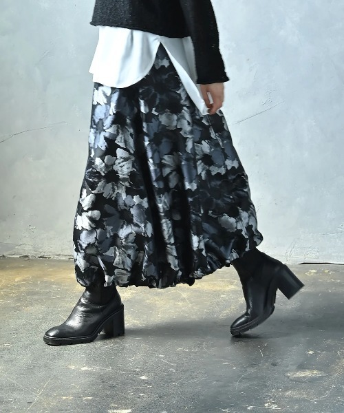 funda mine（ファンダマイン）の「フラワージャガードバルーンスカート（スカート・レディース・ブラック/オレンジ・FREE）」の12枚目の写真