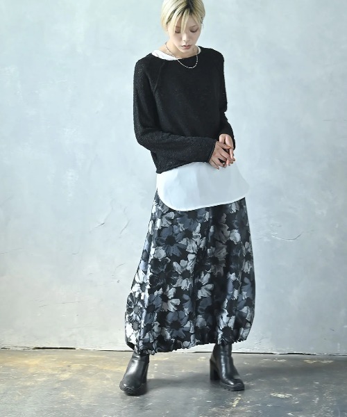 funda mine（ファンダマイン）の「フラワージャガードバルーンスカート（スカート・レディース・ブラック/オレンジ・FREE）」の13枚目の写真