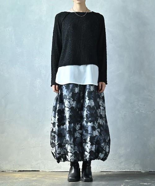 フラワージャガードバルーンスカート（スカート）｜funda mine