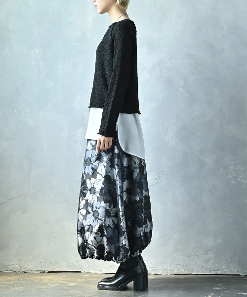 funda mine（ファンダマイン）の「フラワージャガードバルーンスカート（スカート・レディース・ブラック/オレンジ・FREE）」の17枚目の写真