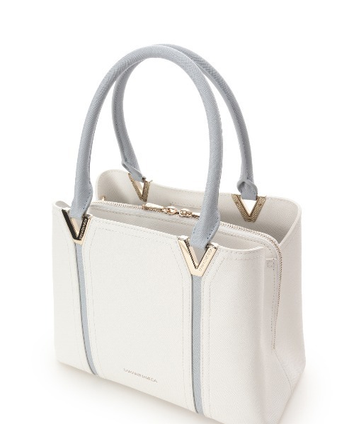 SAMANTHAVEGA(サマンサベガ)の「Vカットハンドバッグ(ハンドバッグ・レディース・ホワイト/グレイッシュベージュ/ブラック・FREE)」の5枚目の写真