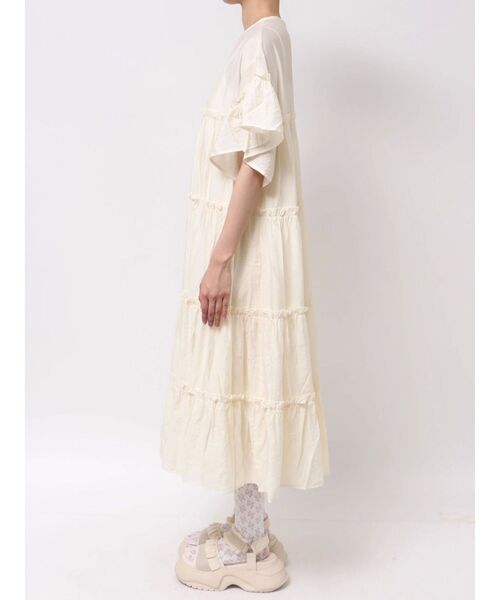 merry jenny（メリージェニー）の「ティアードティアードスリーブワンピース（ワンピース・レディース・グレー/ブルー/アイボリー・FREE）」の5枚目の写真