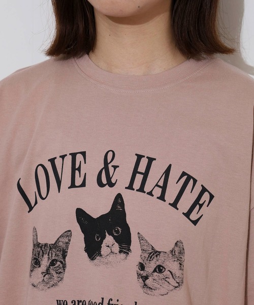 未使用品ナルおやすみネコプリントTシャツ En serio TOKYO tシャツ kitten猫プリントTシャツ レディース
