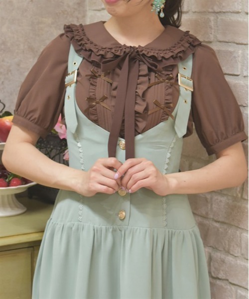 セール】リボンフリル半袖ブラウス（シャツ/ブラウス）｜axes