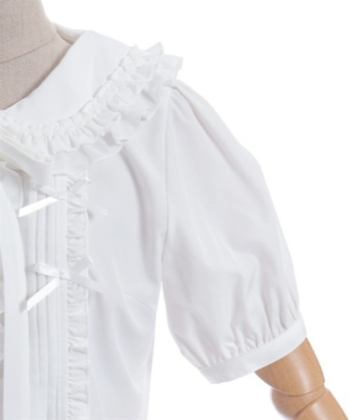 セール】リボンフリル半袖ブラウス（シャツ/ブラウス）｜axes