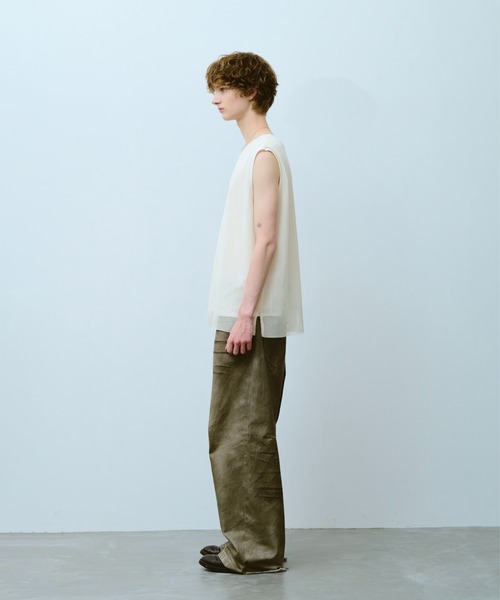 CAMPHOR WOOD(カンファーウッド)の「reversible layered sleeveless cutsew / リバーシブルレイヤードメッシュスリーブレスカットソー(タンクトップ・メンズ・Black/White・SMALL/MEDIUM/LARGE)」の17枚目の写真