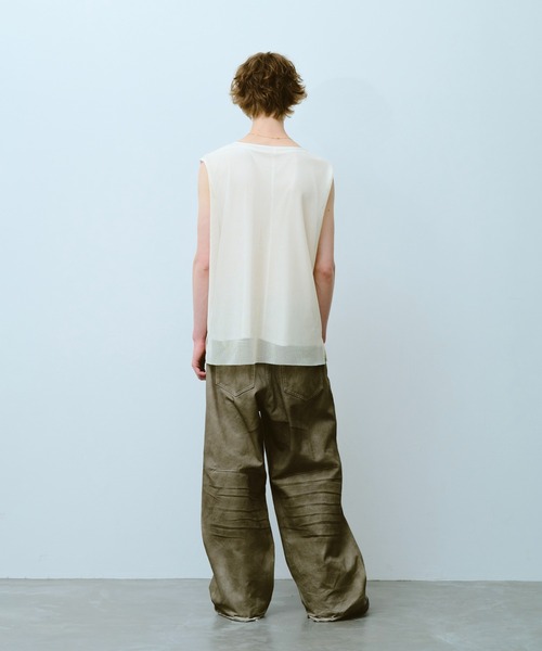 CAMPHOR WOOD(カンファーウッド)の「reversible layered sleeveless cutsew / リバーシブルレイヤードメッシュスリーブレスカットソー(タンクトップ・メンズ・Black/White・SMALL/MEDIUM/LARGE)」の16枚目の写真