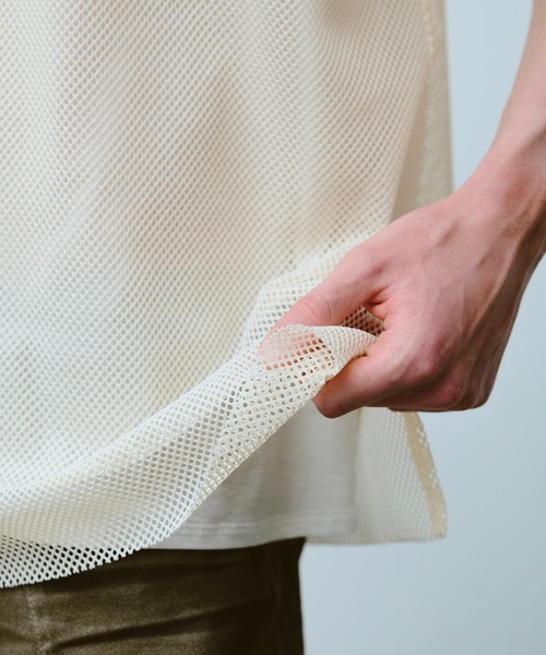 CAMPHOR WOOD(カンファーウッド)の「reversible layered sleeveless cutsew / リバーシブルレイヤードメッシュスリーブレスカットソー(タンクトップ・メンズ・Black/White・SMALL/MEDIUM/LARGE)」の9枚目の写真
