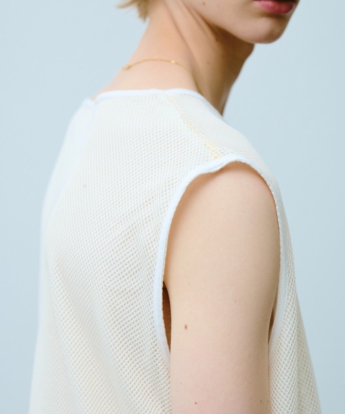 CAMPHOR WOOD(カンファーウッド)の「reversible layered sleeveless cutsew / リバーシブルレイヤードメッシュスリーブレスカットソー(タンクトップ・メンズ・Black/White・SMALL/MEDIUM/LARGE)」の8枚目の写真