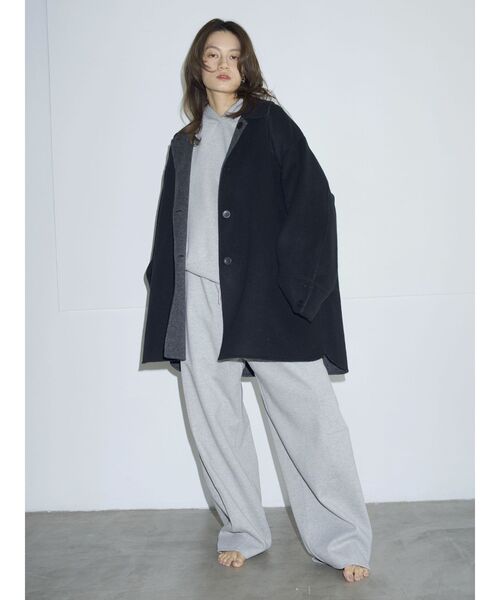 Htage(テージ)の「【Htage】リバーシブルビッグシルエットリバーコート(その他アウター・レディース・ブラック/ライトグレー・FREE)」の8枚目の写真