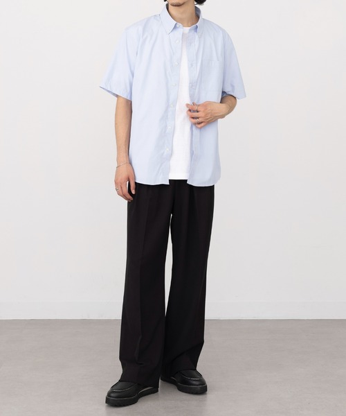 nagonstans◆半袖シャツ/M/ポリエステル/GRY/無地/470HA430-0320/hoodie shirt 11012470HA4300320143002?$VS_1500$