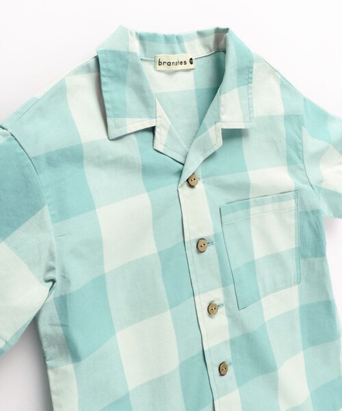 BRANSHES（ブランシェス）の「【おそろい/綿100％】ブロックチェック半袖シャツ（シャツ/ブラウス・キッズ・ピンク/グリーン・90/100/120/150/130/140/110）」の12枚目の写真