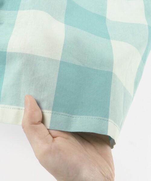 BRANSHES（ブランシェス）の「【おそろい/綿100％】ブロックチェック半袖シャツ（シャツ/ブラウス・キッズ・ピンク/グリーン・90/100/120/150/130/140/110）」の10枚目の写真