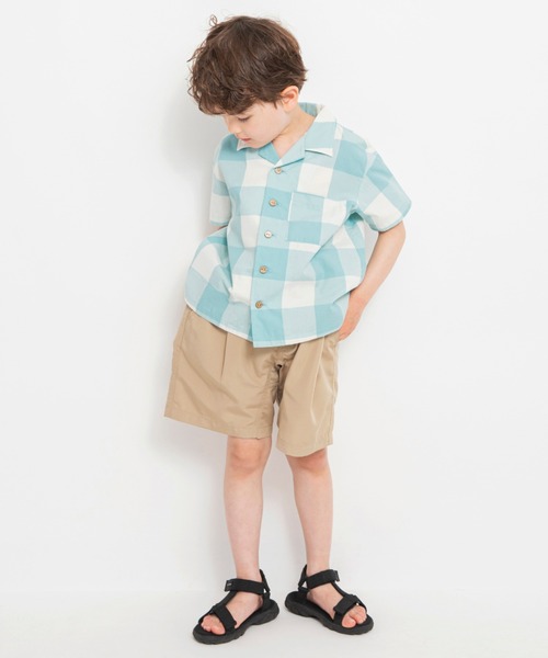 BRANSHES（ブランシェス）の「【おそろい/綿100％】ブロックチェック半袖シャツ（シャツ/ブラウス・キッズ・ピンク/グリーン・90/100/120/150/130/140/110）」の19枚目の写真