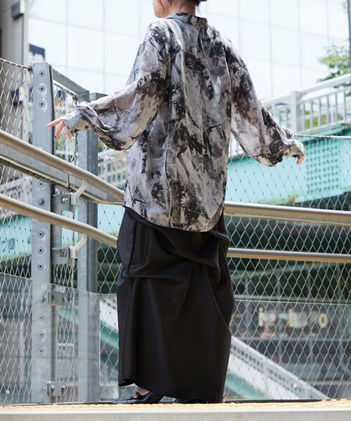 Mavie..7】後ろレースアップサテンタックスカート（スカート）｜Mavie