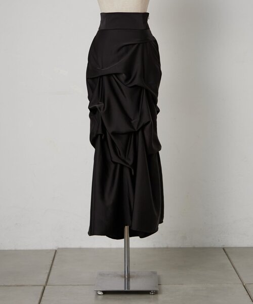 Mavie..7】後ろレースアップサテンタックスカート（スカート