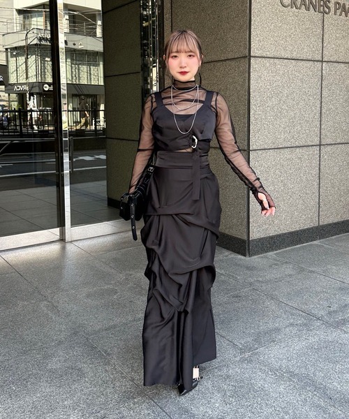 【BALENCIAGA】ウィメンズ レースアップ スカート 美品】 BALENCIAGA / バレンシアガ | 総柄 バックロゴ