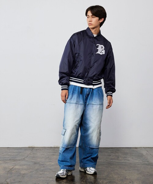 BEAMS（ビームス）の「ワイドストレート ダック ダブルニー カーゴパンツ（その他パンツ・メンズ・ブラック/インディゴブルー・S/M/L/XL）」の3枚目の写真