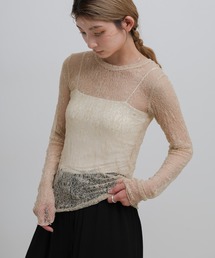 select MOCA | 【定番】ストレッチレースクルーネックトップス(シャツ/ブラウス)
