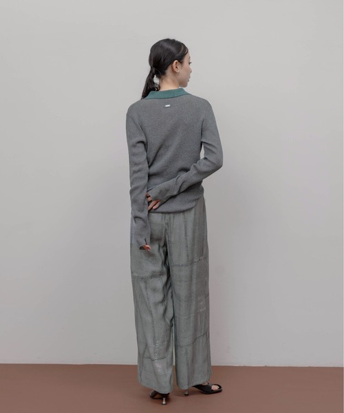 ★【新品】エイミーロウ パッチワークデニムptタックパンツ 今季新作 グレー★ パッチワークデニムpt タックパンツ（その他パンツ）｜Eimee Law