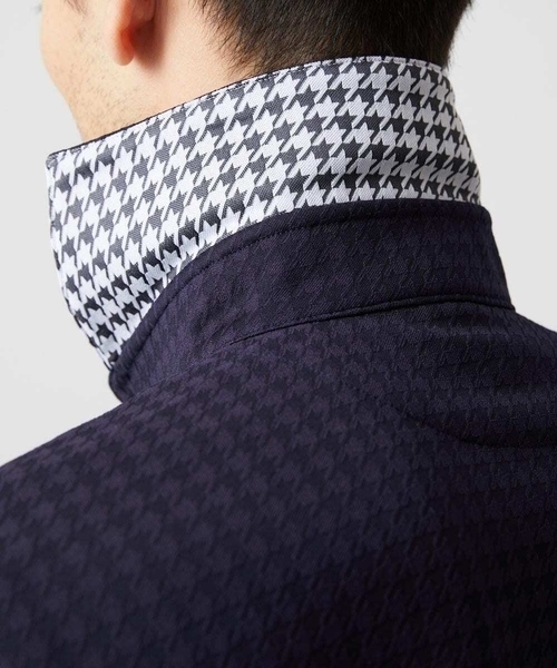 MICHEL KLEIN HOMME (ミッシェルクランオム)の「千鳥柄ジャガード半袖ポロシャツ(ポロシャツ・メンズ・ライトグレー/ネイビー/ダークグレー・MEDIUM/LARGE/X-LARGE)」の5枚目の写真