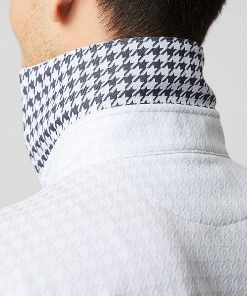 MICHEL KLEIN HOMME (ミッシェルクランオム)の「千鳥柄ジャガード半袖ポロシャツ(ポロシャツ・メンズ・ライトグレー/ネイビー/ダークグレー・MEDIUM/LARGE/X-LARGE)」の9枚目の写真