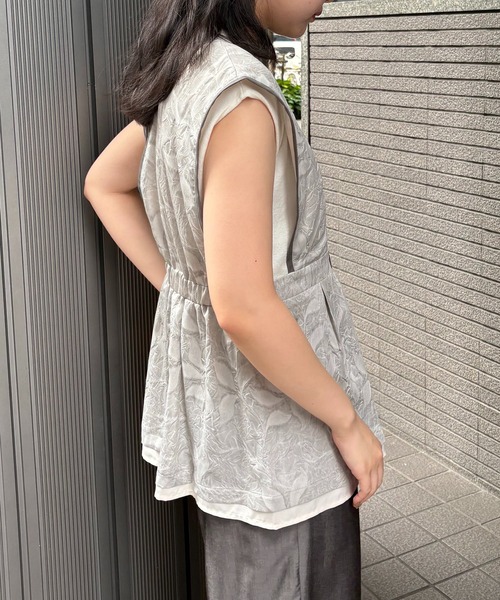 【SALE】&g'aime アンジェム　リーフエンボスビスチェ　980-66207 &g'aime】リーフエンボスビスチェ Leaf-Embossed Bustier