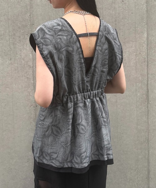 【SALE】&g'aime アンジェム　リーフエンボスビスチェ　980-66207 &g'aime】リーフエンボスビスチェ Leaf-Embossed Bustier