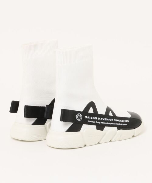 Tiara（ティアラ）の「【MAISON MAVERICK PRESENTS】DAD Slip-ons Knit Sneakers（ブーツ・レディース・ブラック/ホワイト・23/23.5/22.5）」の3枚目の写真