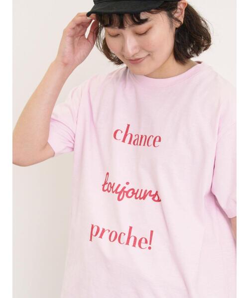 Samansa Mos2(サマンサ モスモス)の「【UVカット】スラブ天竺ロゴプリントTシャツ(Tシャツ/カットソー・レディース・ミント/チャコールグレー/オフホワイト/ピンク・F)」の4枚目の写真