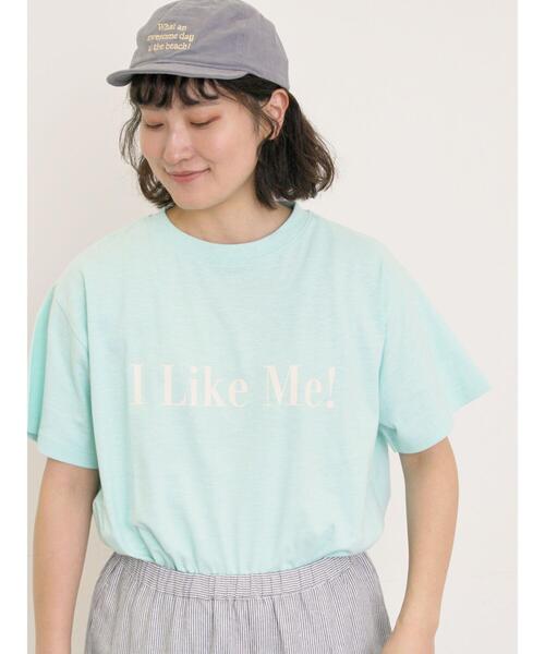Samansa Mos2(サマンサ モスモス)の「【UVカット】スラブ天竺ロゴプリントTシャツ(Tシャツ/カットソー・レディース・ミント/チャコールグレー/オフホワイト/ピンク・F)」の3枚目の写真