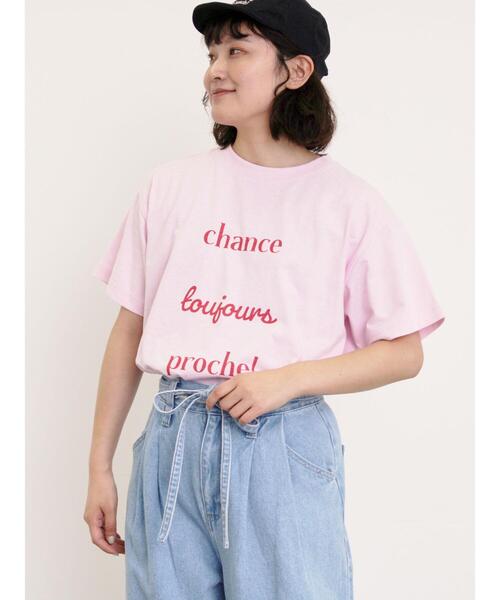 Samansa Mos2(サマンサ モスモス)の「【UVカット】スラブ天竺ロゴプリントTシャツ(Tシャツ/カットソー・レディース・ミント/チャコールグレー/オフホワイト/ピンク・F)」の10枚目の写真