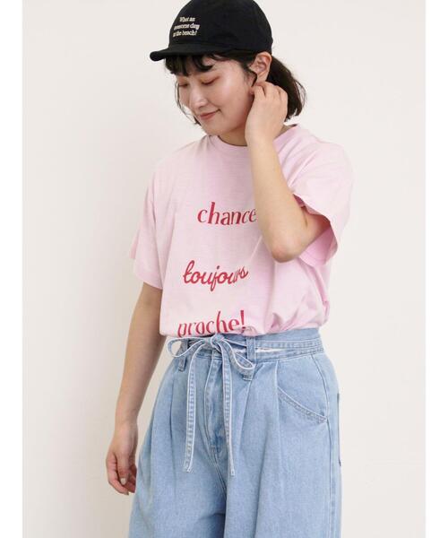 Samansa Mos2(サマンサ モスモス)の「【UVカット】スラブ天竺ロゴプリントTシャツ(Tシャツ/カットソー・レディース・ミント/チャコールグレー/オフホワイト/ピンク・F)」の11枚目の写真