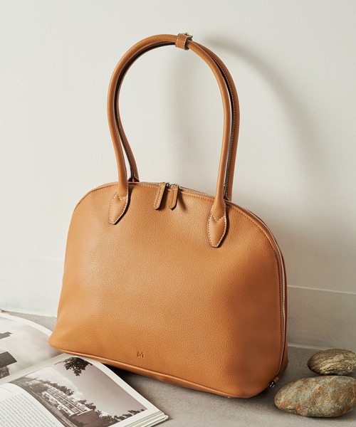 ＆MyuQ（アンドミューク）の「【＆MyuQ】THALLO ロングハンドルボストンバッグ トートバッグ（ボストンバッグ・レディース・キャメル/ブラック・FREE）」の3枚目の写真