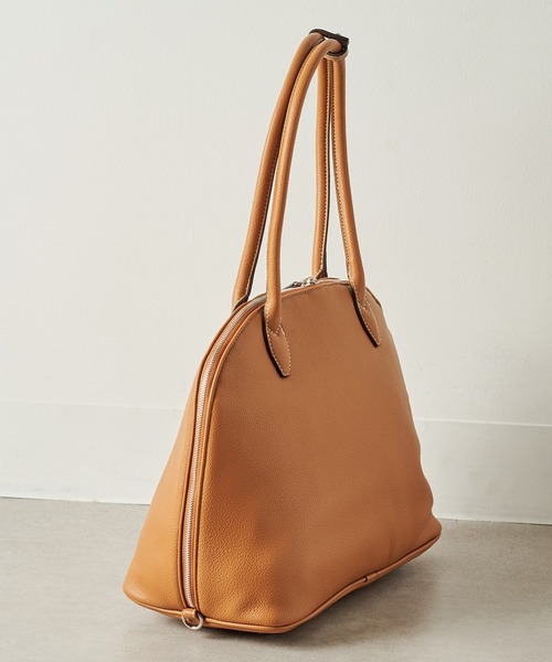 ＆MyuQ（アンドミューク）の「【＆MyuQ】THALLO ロングハンドルボストンバッグ トートバッグ（ボストンバッグ・レディース・キャメル/ブラック・FREE）」の4枚目の写真