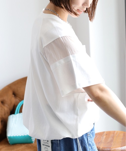 cepo(セポ)の「シアー切替 スソドロストポケットTee 2(Tシャツ/カットソー・レディース・ブラック/オフホワイト/カーキ・M)」の10枚目の写真