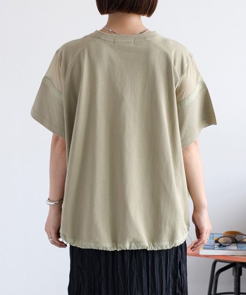 cepo(セポ)の「シアー切替 スソドロストポケットTee 2(Tシャツ/カットソー・レディース・ブラック/オフホワイト/カーキ・M)」の13枚目の写真