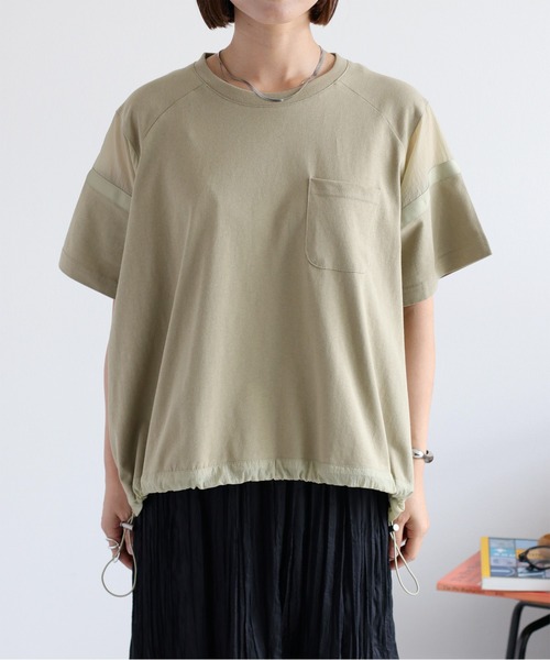 cepo(セポ)の「シアー切替 スソドロストポケットTee 2(Tシャツ/カットソー・レディース・ブラック/オフホワイト/カーキ・M)」の11枚目の写真