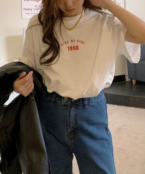 Vipoa(ヴィポア)の「フロントロゴプリントTEE(Tシャツ/カットソー・レディース・ホワイト/ブラック・FREE)」の2枚目の写真