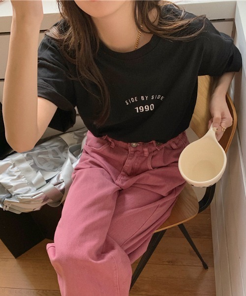 Vipoa(ヴィポア)の「フロントロゴプリントTEE(Tシャツ/カットソー・レディース・ホワイト/ブラック・FREE)」の4枚目の写真
