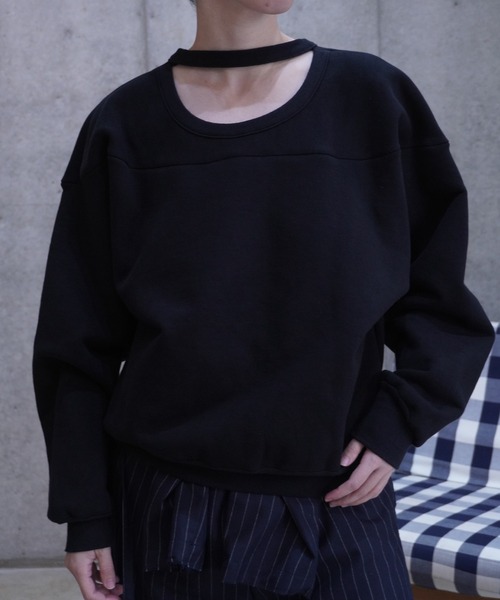 k3&co.（ケイスリーアンドコー）の「Squishy fleece top（スウェット・レディース・ブラック/ベージュ/ネイビー・ONE SIZE）」の2枚目の写真