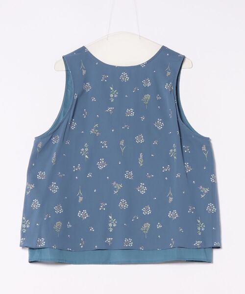 エステルシフォンブライズ加工小花プリント＋コットンローンベスト