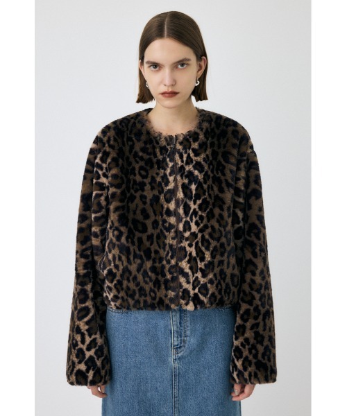 MOUSSY（マウジー）の「【25年AW新作】REVER FAUX ファーコート（ブルゾン・レディース・ブラウン系その他2/アイボリー/ブラック/ブラウン系その他・FREE）」の4枚目の写真