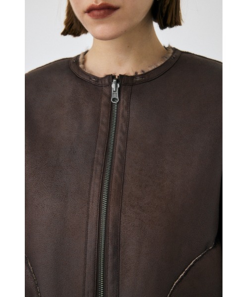 MOUSSY（マウジー）の「【25年AW新作】REVER FAUX ファーコート（ブルゾン・レディース・ブラウン系その他2/アイボリー/ブラック/ブラウン系その他・FREE）」の16枚目の写真