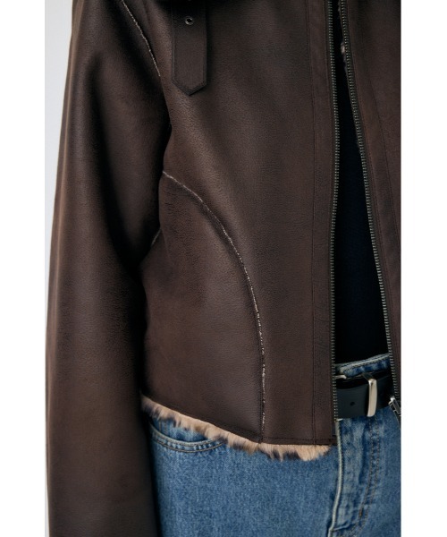 MOUSSY（マウジー）の「【25年AW新作】REVER FAUX ファーコート（ブルゾン・レディース・ブラウン系その他2/アイボリー/ブラック/ブラウン系その他・FREE）」の17枚目の写真