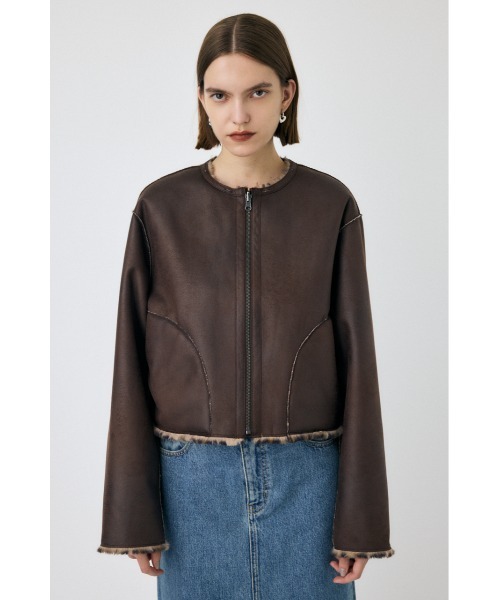 MOUSSY ブラウンファーコート REVER FAUX ファーコート（ブルゾン）｜MOUSSY（マウジー）の