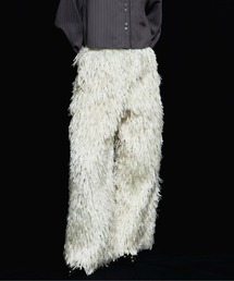 Beads Flower Embroidery Velor Pants/ビーズフラワーエンブロイダリー