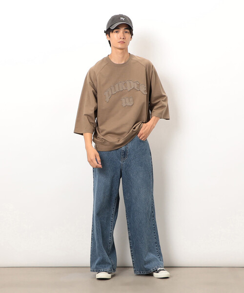 Purple&Yellow(パープルアンドイエロー)の「デニムワイドバギーパンツ(デニムパンツ・メンズ・インディゴブルー/ブラック・X-SMALL/SMALL/MEDIUM/LARGE)」の9枚目の写真