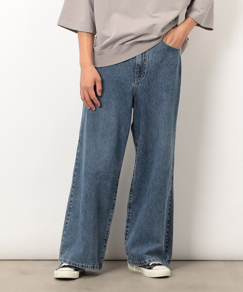 Purple&Yellow(パープルアンドイエロー)の「デニムワイドバギーパンツ(デニムパンツ・メンズ・インディゴブルー/ブラック・X-SMALL/SMALL/MEDIUM/LARGE)」の10枚目の写真