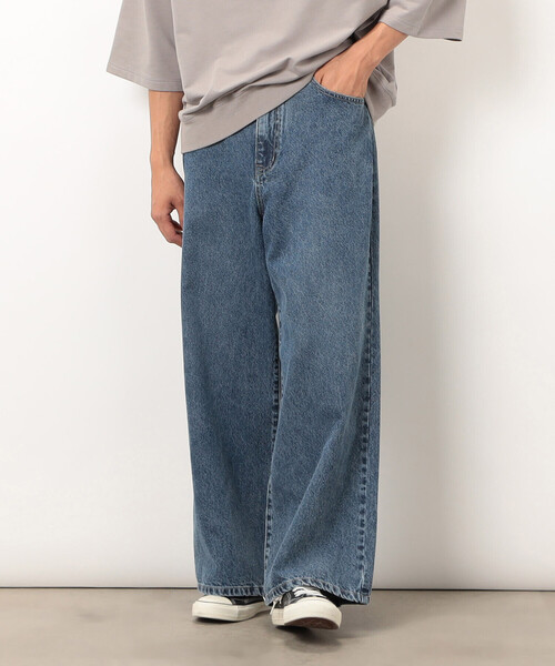 Purple&Yellow(パープルアンドイエロー)の「デニムワイドバギーパンツ(デニムパンツ・メンズ・インディゴブルー/ブラック・X-SMALL/SMALL/MEDIUM/LARGE)」の11枚目の写真